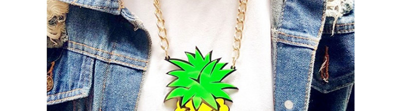 Fashion Yellow Pineapple Pendant Decorated Necklace,Pendants