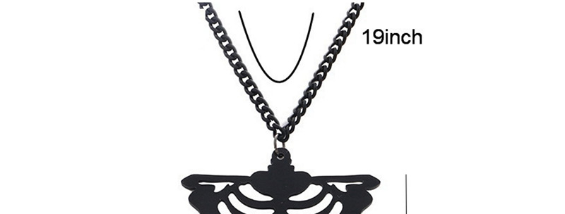 Fashion Black Skeleton Bones Pendant Decorated Necklace,Pendants