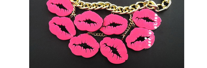Fashion Plum Red Lips Pendant Decorated Necklace,Pendants