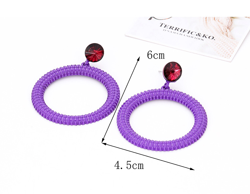 Fashion Pink Circular Ring Shape Design Earrings,Hoop Earrings