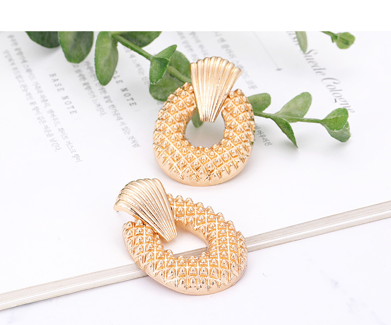 Fashion Gold Color Hollow Out Design Oval Shape Earrings,Stud Earrings