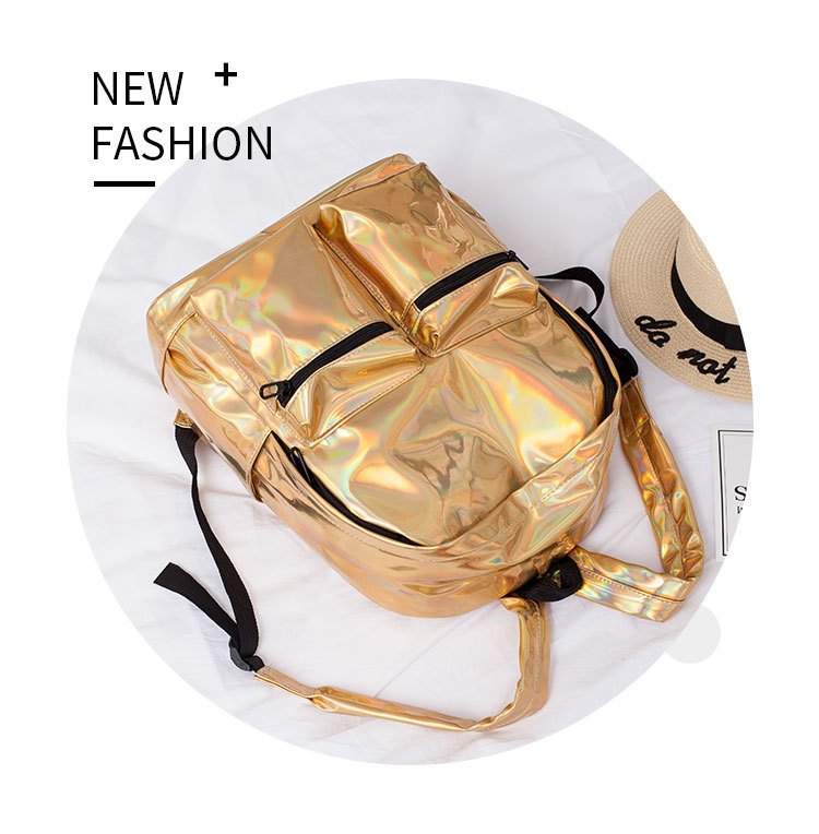 Fashion Silver Color Pure Color Design Travelling Bag,Backpack