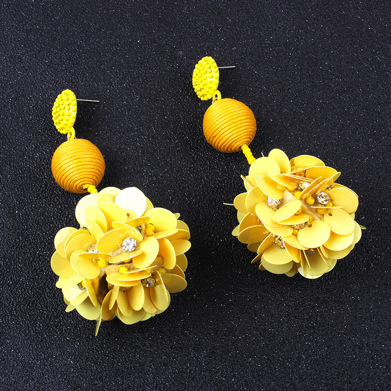 Elegant Black Flower Shape Decorated Long Earrings,Drop Earrings
