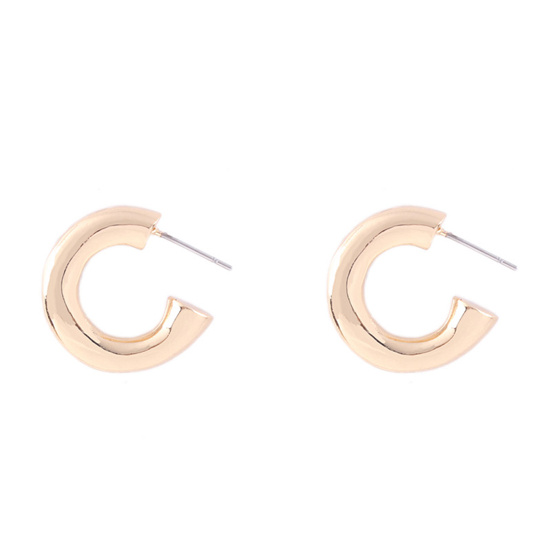 Elegant Gold Color C Shape Design Pure Color Earrings,Hoop Earrings
