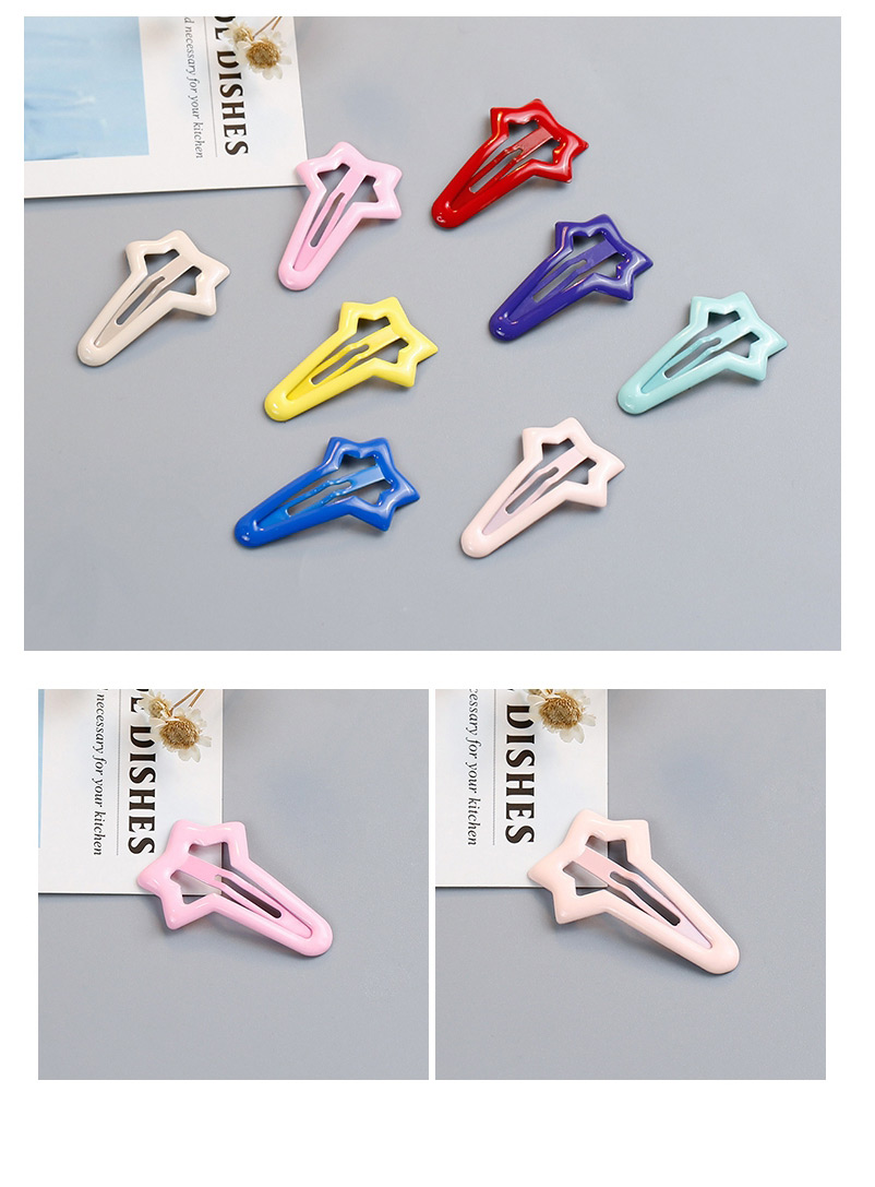 Lovely Beige Star Shape Design Pure Color Child Hair Clip,Kids Accessories