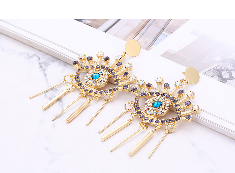Fashion Gold Color Eye Shape Design Long Tassel Earrings,Drop Earrings