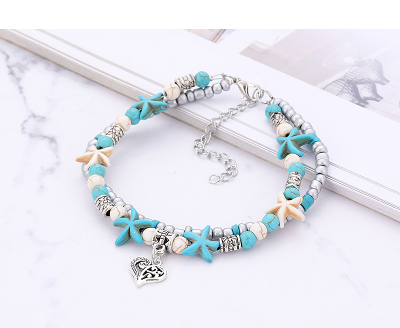 Fashion Blue Owl&starfish Decorated Double Layer Bracelet,Fashion Bracelets