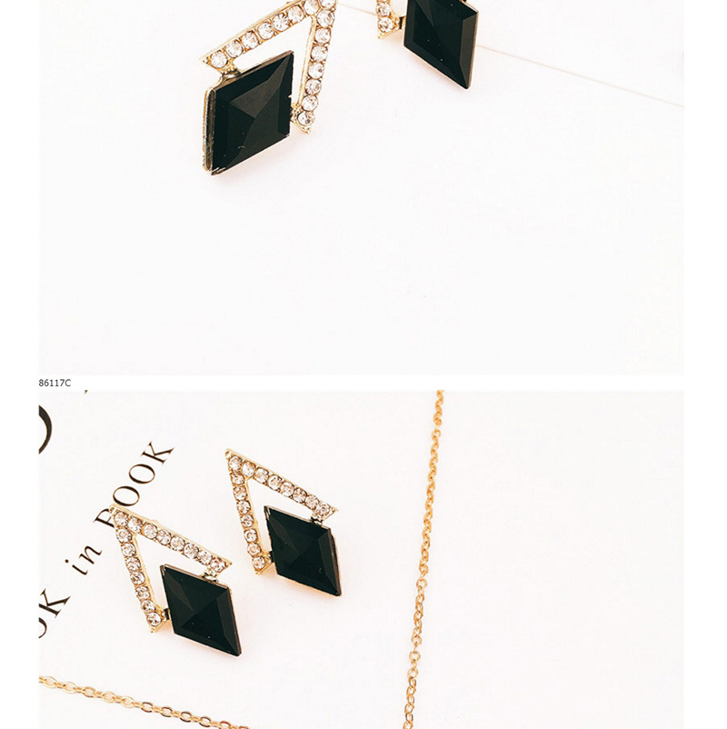 Elegant Black Geometric Shape Pendant Decorated Jewelry Sets,Jewelry Sets