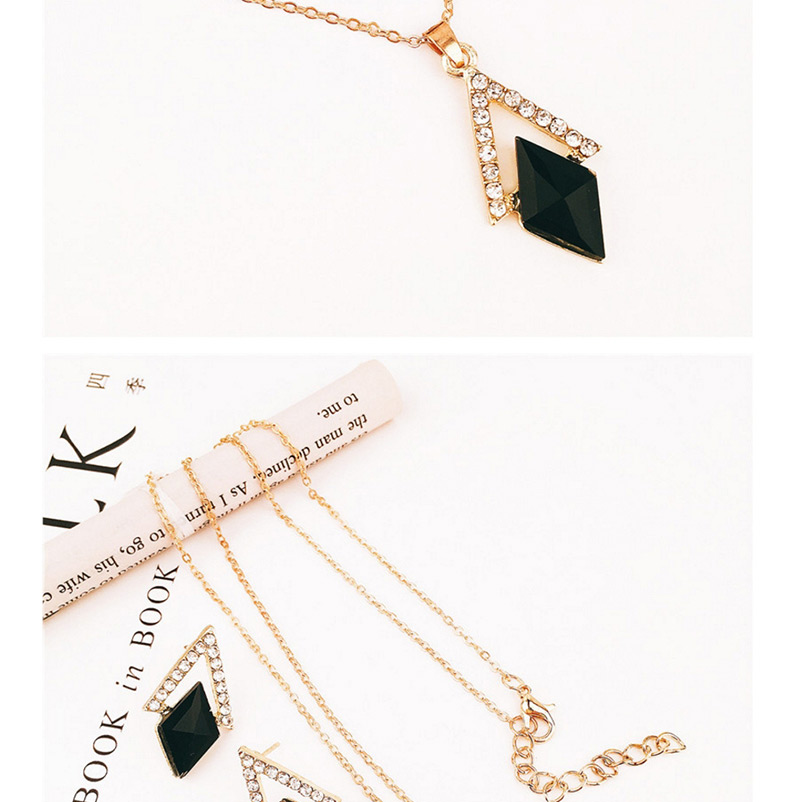Elegant Black Geometric Shape Pendant Decorated Jewelry Sets,Jewelry Sets