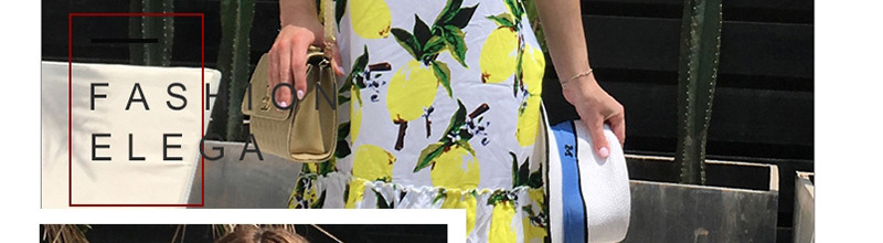Fashion Yellow Mango Pattern Decorated Off Shoulder Dress,Mini & Short Dresses