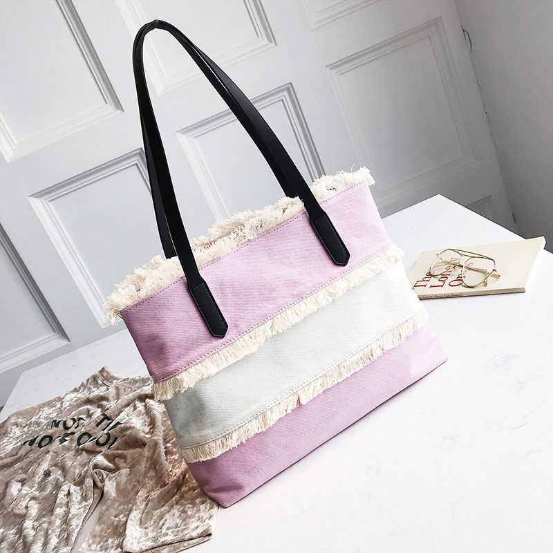 Fashion Pink Tassel Decorated Large Capacity Bag,Handbags