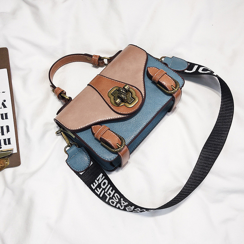 Fashion Black Width-strap Design Square Shape Bag,Handbags