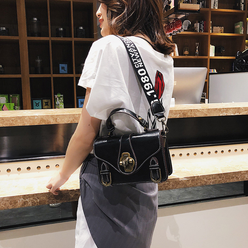 Fashion Khaki Width-strap Design Square Shape Bag,Handbags