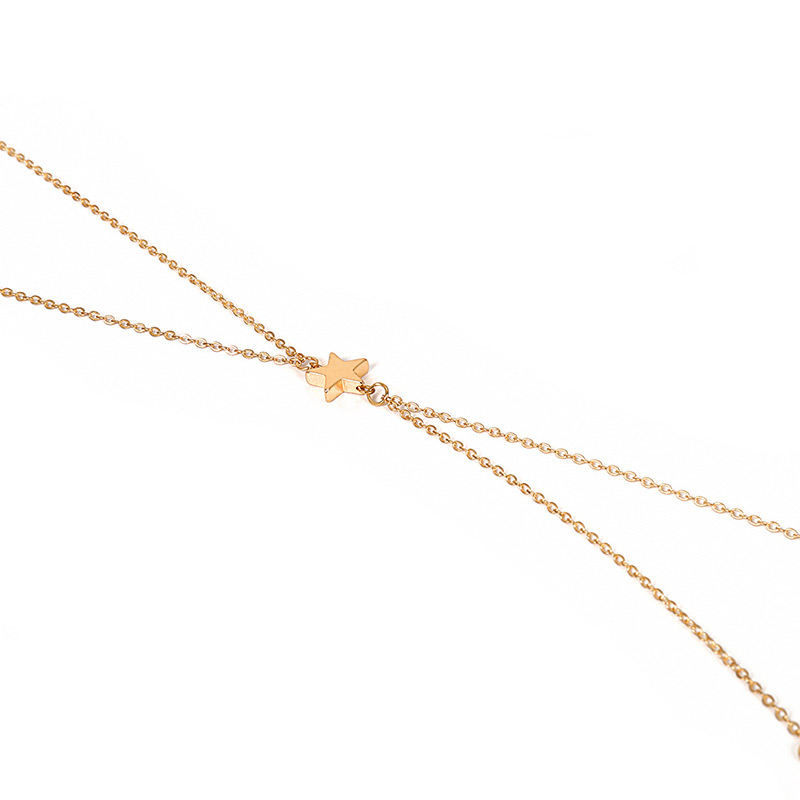 Fashion Gold Color Star Shape Decorated Back Chain,Body Piercing Jewelry
