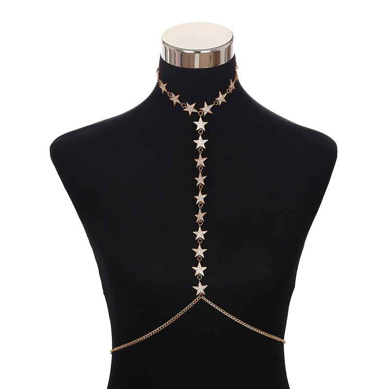 Fashion Silver Color Star Shape Decorated Body Chain,Body Piercing Jewelry