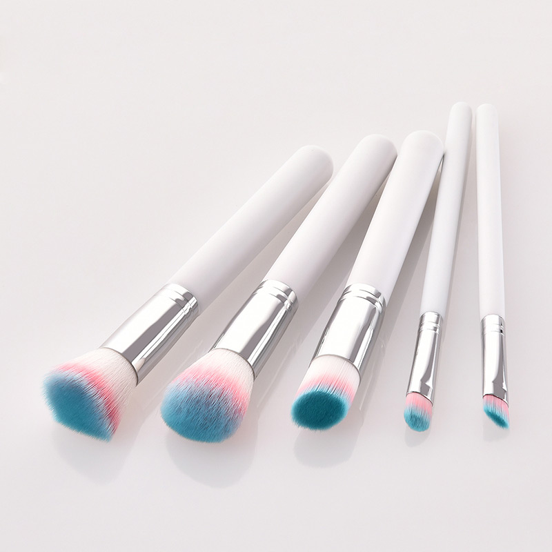 Fashion White Round Shape Decorated Makeup Brush(5pcs),Beauty tools