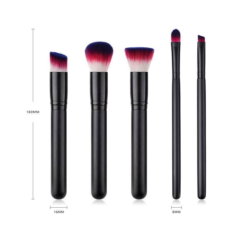 Fashion Black Round Shape Decorated Makeup Brush(5pcs),Beauty tools