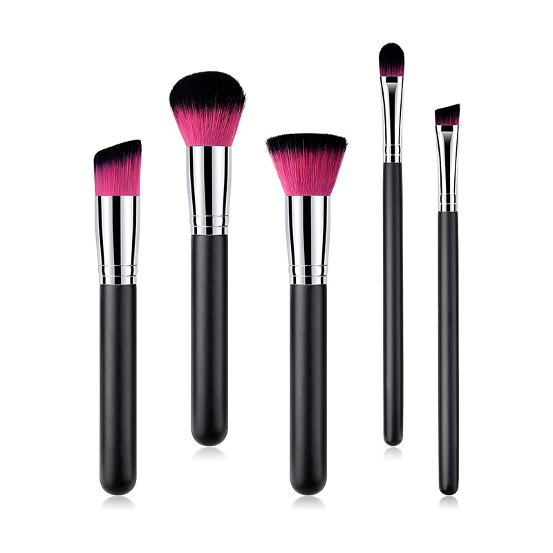 Fashion Black Round Shape Decorated Makeup Brush(5pcs),Beauty tools
