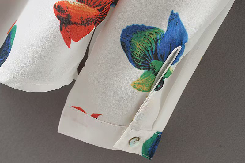 Fashion White Fish Pattern Decorated Shirt,Hair Crown