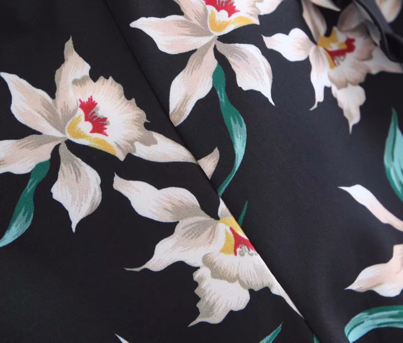 Fashion Black Flower Pattern Decorated Pants,Shorts