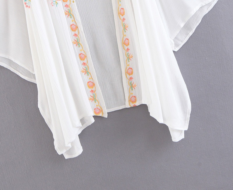 Fashion Beige Flower Pattern Decorated Shawl,Sunscreen Shirts