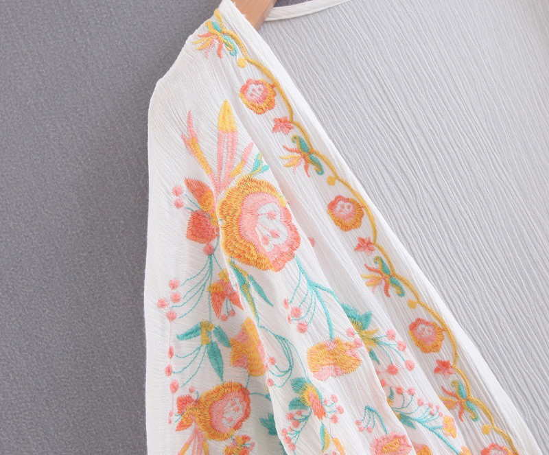 Fashion Navy Flower Pattern Decorated Shawl,Sunscreen Shirts