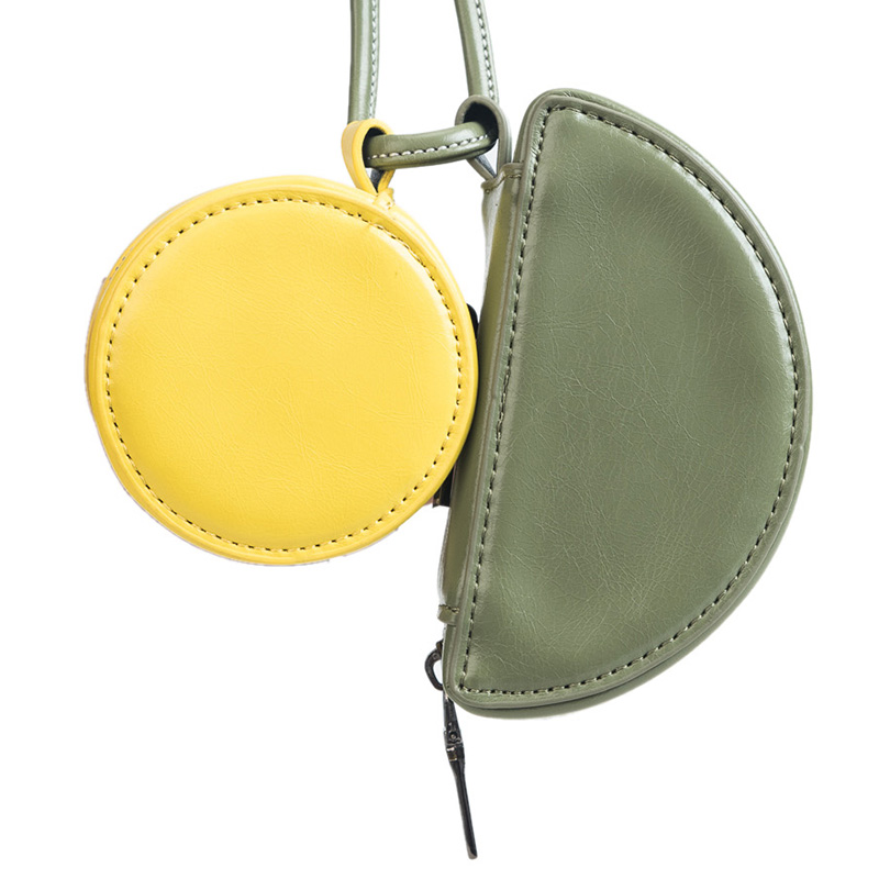 Fashion Yellow+green Color-matching Decorated Bag,Wallet