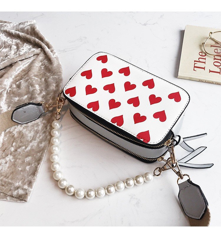 Fashion Silver Color Heart Pattern Decorated Bag,Handbags