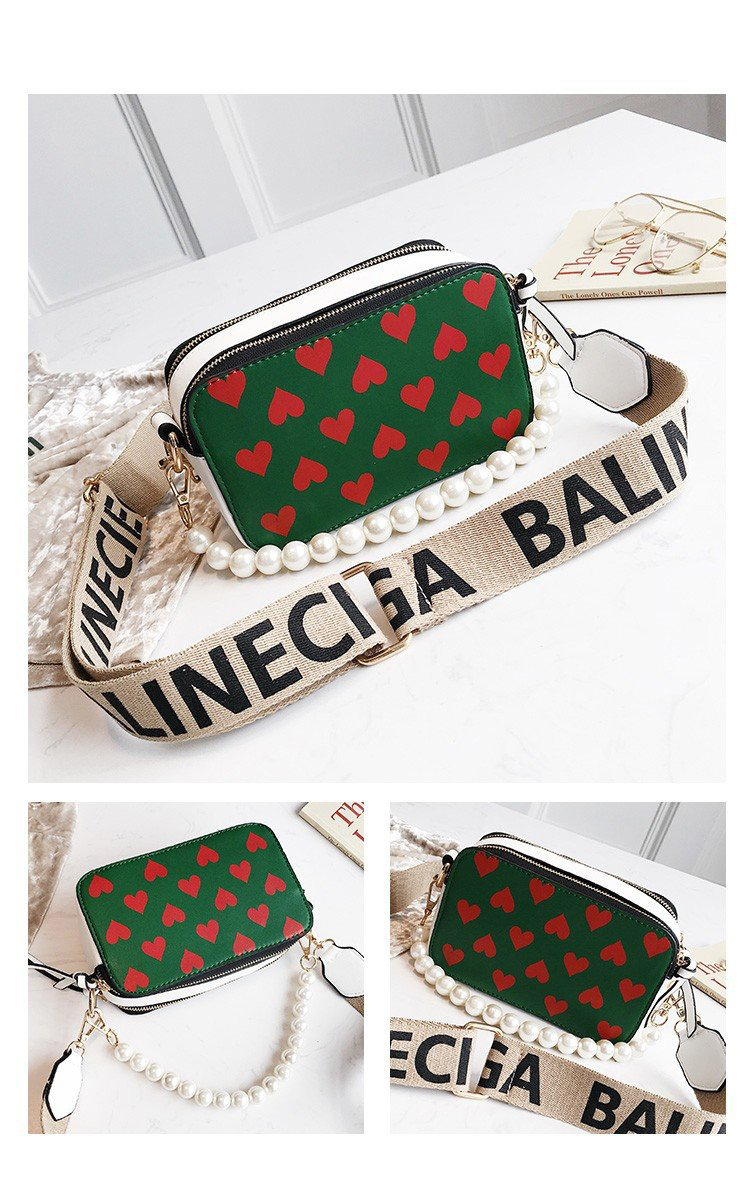 Fashion Green Heart Pattern Decorated Bag,Handbags