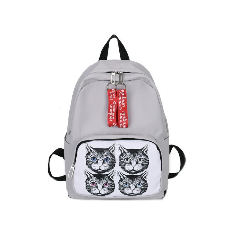 Fashion Light Blue Cat Pattern Decorated Backpack,Backpack