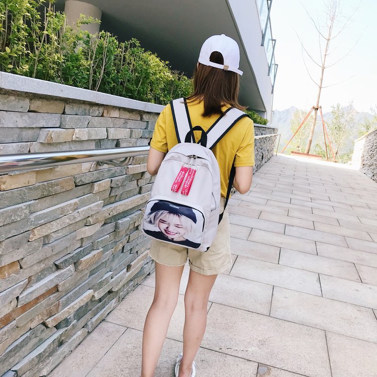 Fashion Pink Portrait Pattern Decorated Backpack,Backpack