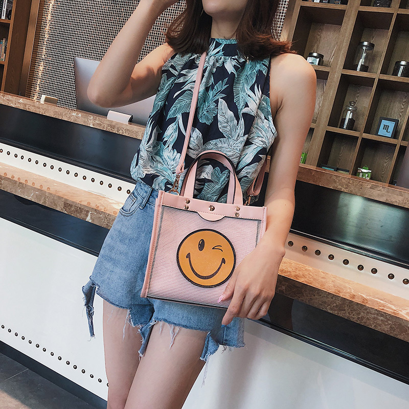 Fashion Pink Face Pattern Decorated Bag(2pcs),Handbags