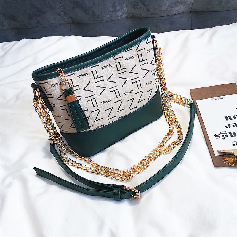 Fashion Green Color-matching Decorated Bag,Shoulder bags