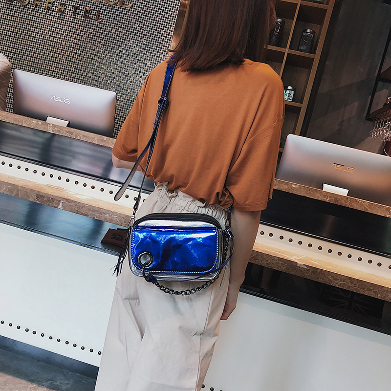 Fashion Blue+silver Color Color-matching Decorated Bag,Shoulder bags