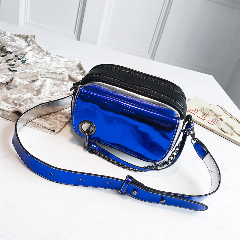 Fashion Blue+silver Color Color-matching Decorated Bag,Shoulder bags