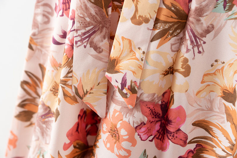 Fashion Multi-color V Neckline Design Flower Pattern Jumpsuit,Pants