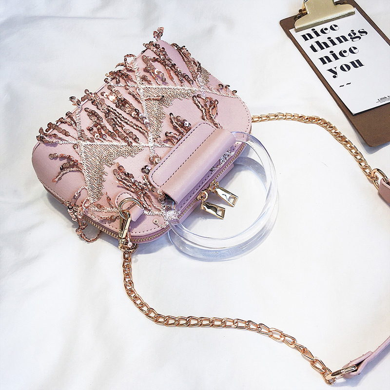 Fashion Pink Tassel Decorated Bag,Handbags