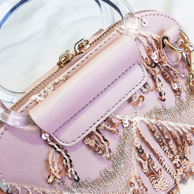 Fashion Pink Tassel Decorated Bag,Handbags