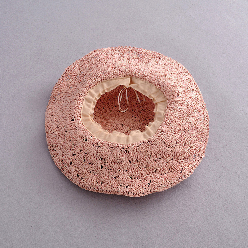 Fashion Pink Hollow Out Design Pure Color Hat,Sun Hats
