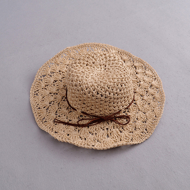 Fashion Beige Hollow Out Design Pure Color Hat,Sun Hats