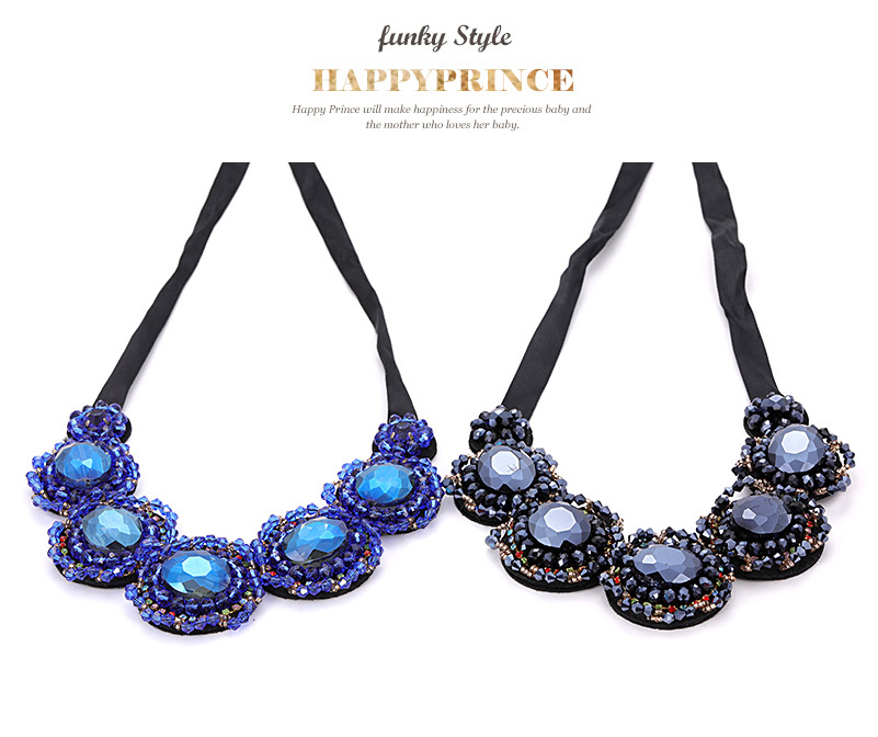 Fashion Navy Round Shape Decorated Necklace,Thin Scaves