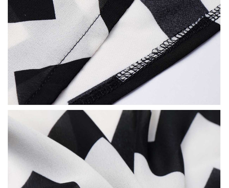 Fashion Black+white Stripe Pattern Decorated Dress,Skirts