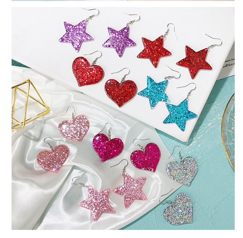 Fashion Pink Star Shape Decorated Earrings,Drop Earrings