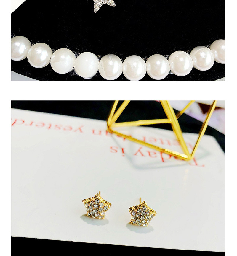 Fashion Silver Color Star Shape Decorated Full Diamond Earrings,Stud Earrings