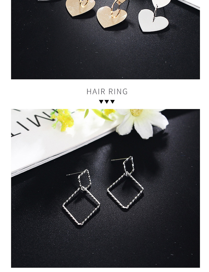 Fashion Silver Color Rhombus Shape Decorated Earrings,Drop Earrings