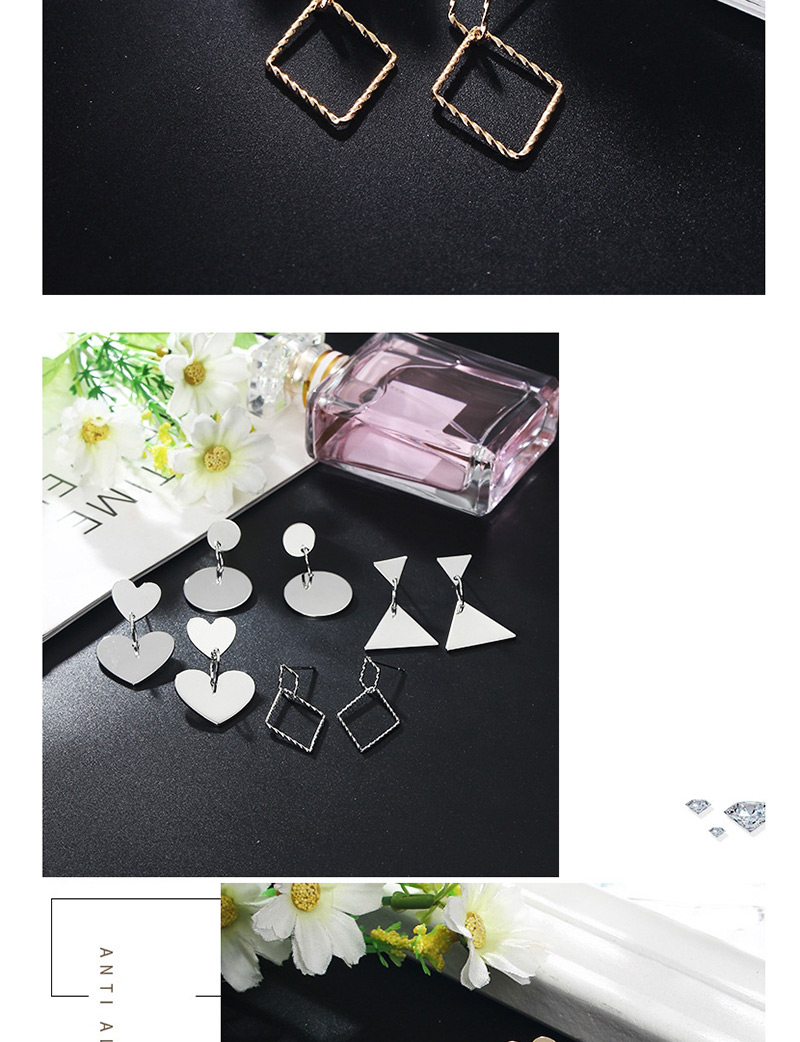 Fashion Silver Color Rhombus Shape Decorated Earrings,Drop Earrings