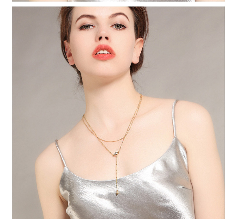Fashion Gold Color Double Layer Design Necklace,Multi Strand Necklaces