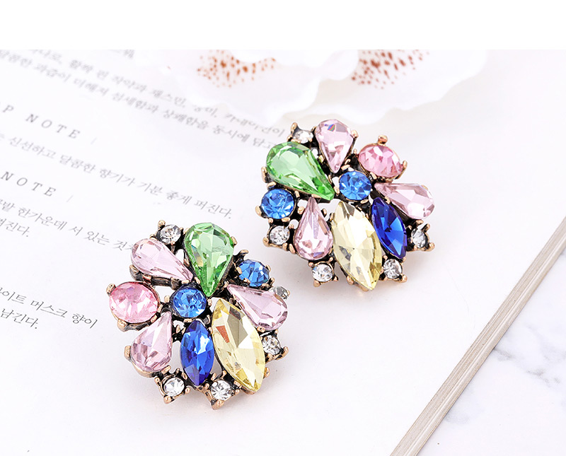 Fashion Champagne Waterdrop Shape Decorated Earrings,Stud Earrings