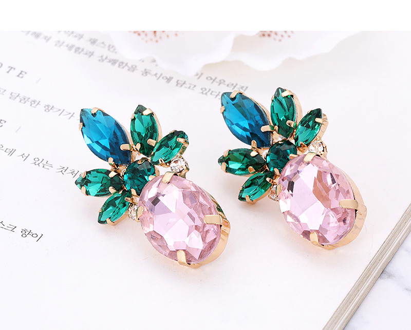 Fashion Pink Pineapple Shape Decorated Earrings,Stud Earrings