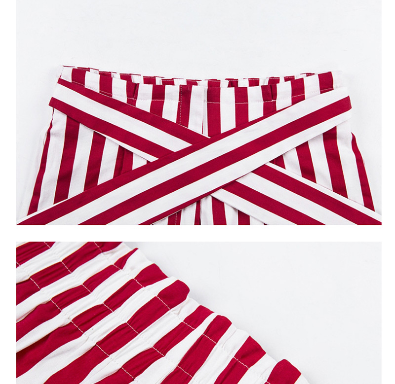Fashion Red Stripe Pattern Decorated Pants,Shorts